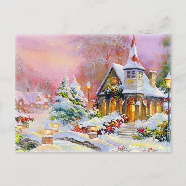 Cartes Pour Fêtes Annuelles Église de Noël (Devant)