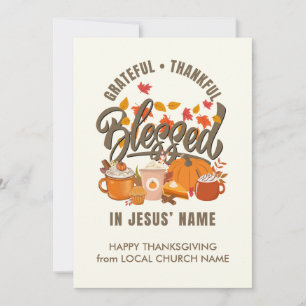 Cartes Pour Fêtes Annuelles Église de Thanksgiving RECONNAISSANT MERCI BÉNI