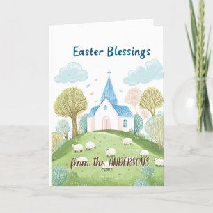 Cartes Pour Fêtes Annuelles Église et bénédictions de Pâques
