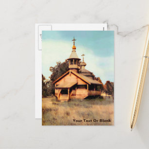 Cartes Pour Fêtes Annuelles Église russe en bois