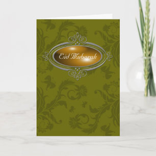 Cartes Pour Fêtes Annuelles Eid Moubarak Floral Vert