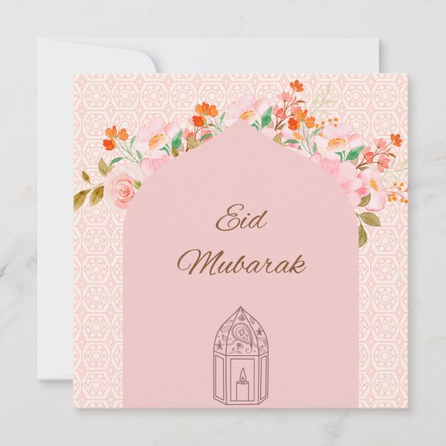 Cartes Pour Fêtes Annuelles Eid mubarak (Devant)