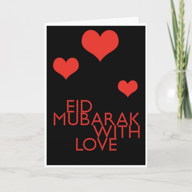 Cartes Pour Fêtes Annuelles eid Mubarak avec amour (Devant)