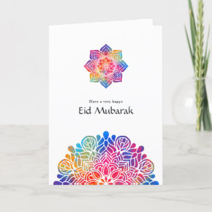 Cartes Pour Fêtes Annuelles Eid Mubarak Mandala Photo de famille Félicitations