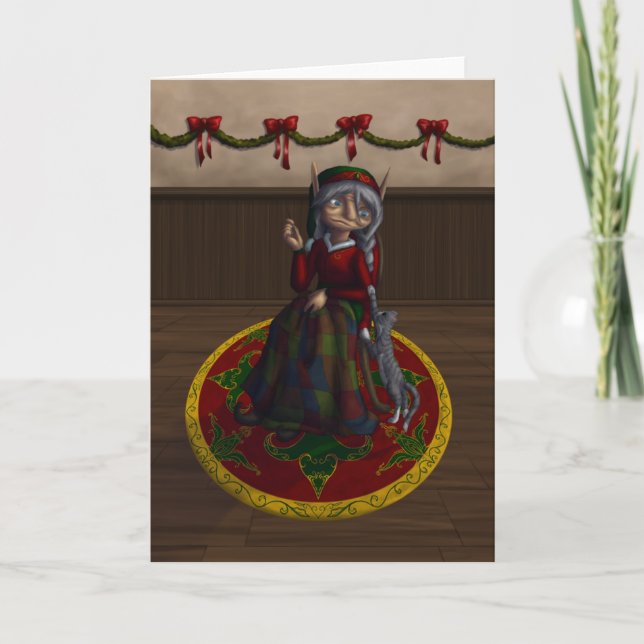 Cartes Pour Fêtes Annuelles Eirene l'elfe de la courtepointe (Devant)