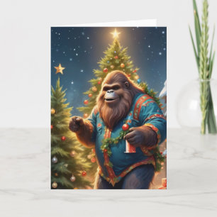 Cartes Pour Fêtes Annuelles Élagage d'arbres Sasquatch