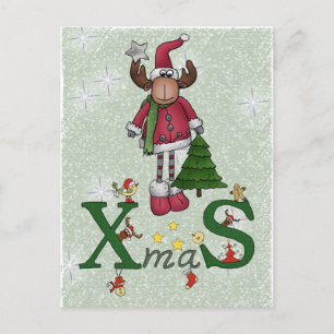 Cartes Pour Fêtes Annuelles Elch mit Baum