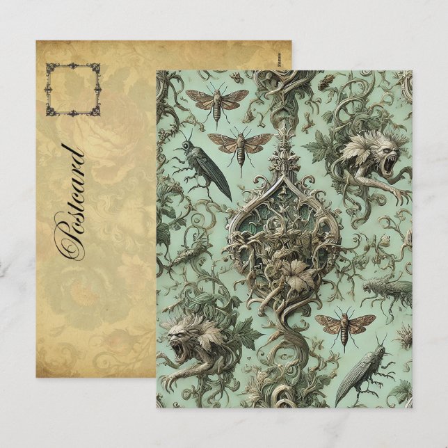 Cartes Pour Fêtes Annuelles Élégance Chitinique - Insecte Gothique (Devant / Derrière)