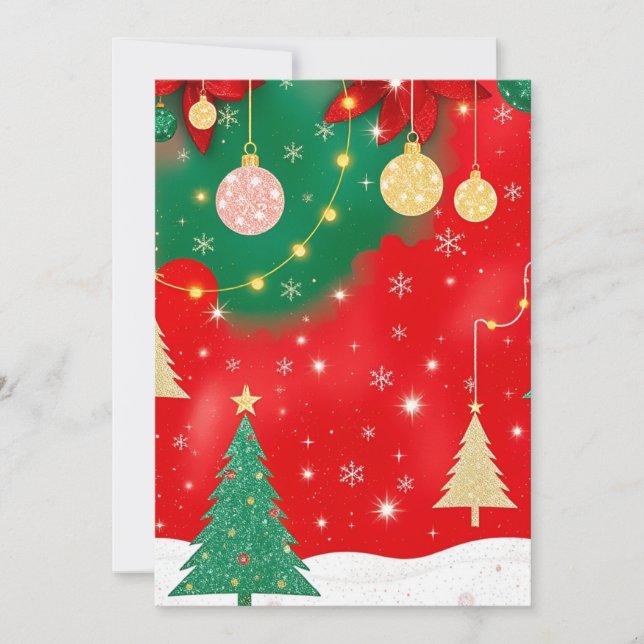 Cartes Pour Fêtes Annuelles Élégance de Noël étincelante v2 (Devant)