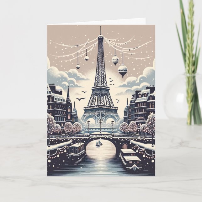 Cartes Pour Fêtes Annuelles Elégance d'hiver parisienne - Noël en ville (Devant)