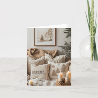 Cartes Pour Fêtes Annuelles Élégance minimaliste et Noël cosy (vide)