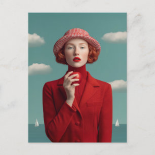 Cartes Pour Fêtes Annuelles Élégance rouge avec Apple
