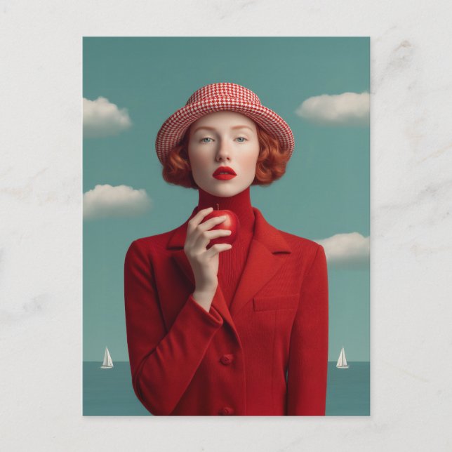 Cartes Pour Fêtes Annuelles Élégance rouge avec Apple (Devant)