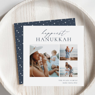 Cartes Pour Fêtes Annuelles Elegant 3 Photo Collage Happiest Hanoukka