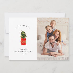 Cartes Pour Fêtes Annuelles Élégant ananas de Noël tropical Photo