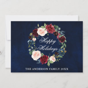Cartes Pour Fêtes Annuelles Elégant aquarelle Floral Joyeux vacances