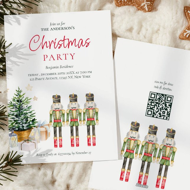Cartes Pour Fêtes Annuelles Élégant Aquarelle Noisettes Fête de Noël (Créateur téléchargé)
