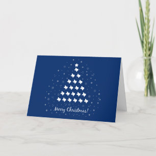 Cartes Pour Fêtes Annuelles Élégant arbre de Noël du Texas sur le bleu