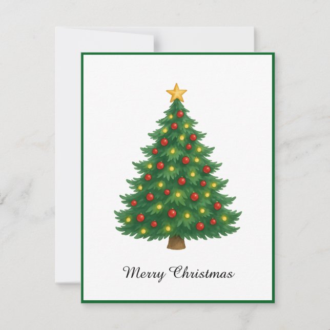 Cartes Pour Fêtes Annuelles Élégant arbre de Noël moderne non photo (Devant)