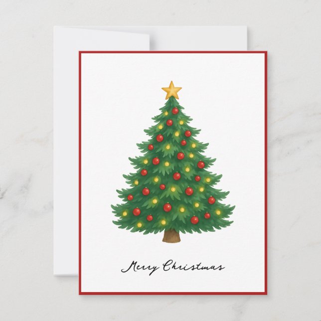 Cartes Pour Fêtes Annuelles Élégant arbre de Noël moderne non photo (Devant)
