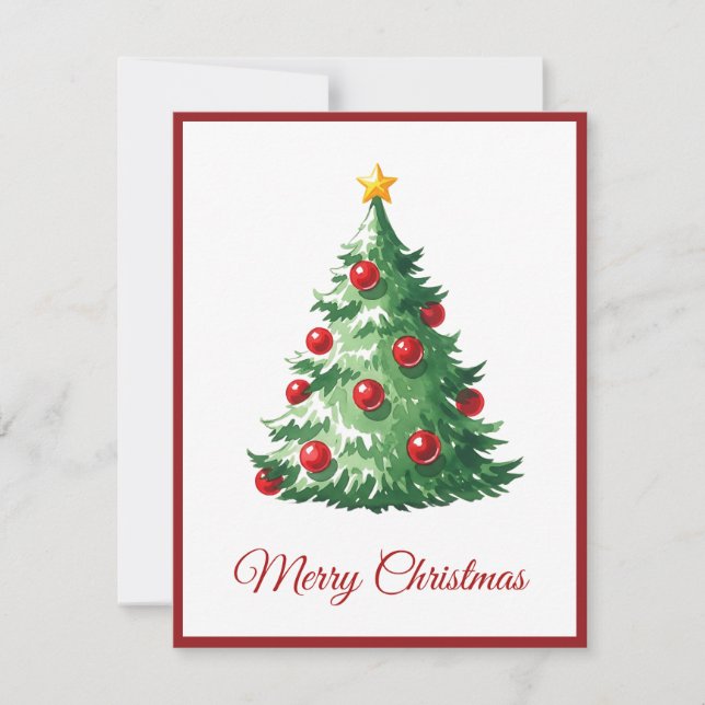 Cartes Pour Fêtes Annuelles Élégant arbre de Noël moderne non photo (Devant)