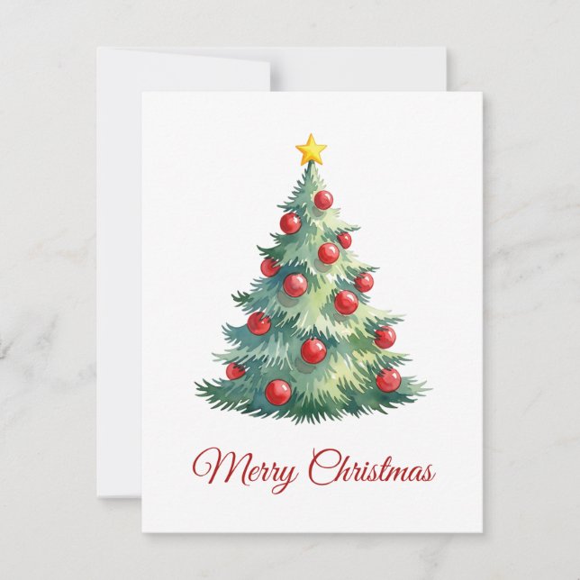 Cartes Pour Fêtes Annuelles Élégant arbre de Noël moderne non photo (Devant)