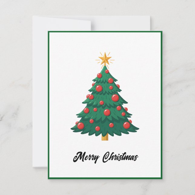 Cartes Pour Fêtes Annuelles Élégant arbre de Noël moderne non photo (Devant)