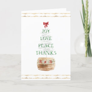 Cartes Pour Fêtes Annuelles Élégant Arbre de Noël Rouge Vert Or Plié