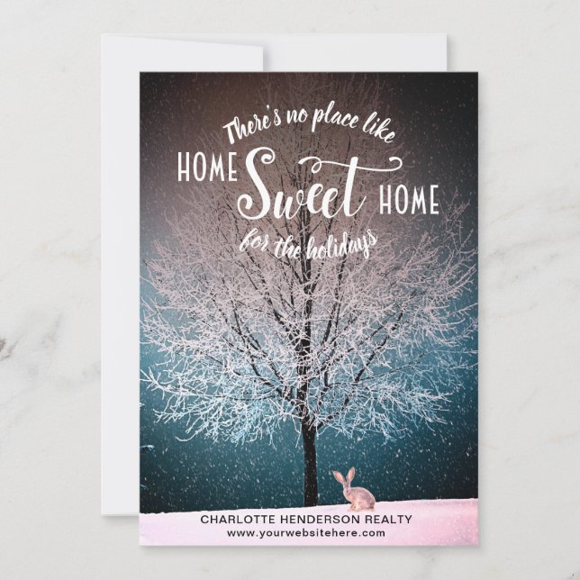 Cartes Pour Fêtes Annuelles Élégant Arbre Maison Sweet Home Noël (Devant)