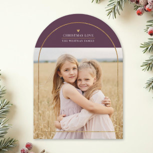 Cartes Pour Fêtes Annuelles Elégant Arc Or superposition Noël Amour Photo