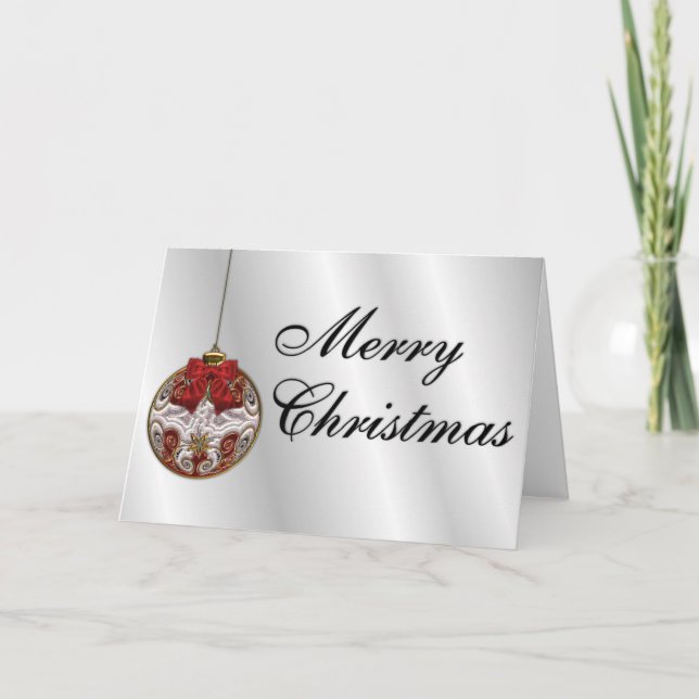 Cartes Pour Fêtes Annuelles Élégant Bauble de Noël (Devant)