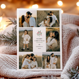 Cartes Pour Fêtes Annuelles Elégant Berry Botanical Christmas 6 Photo Collage