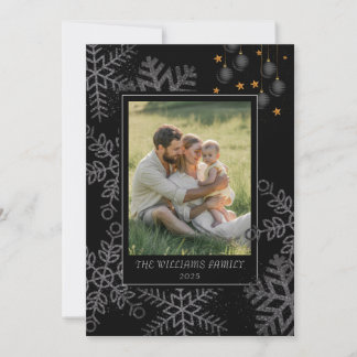 Cartes Pour Fêtes Annuelles Elegant Black Christmas Greenery Wreath 4 Photo Ho