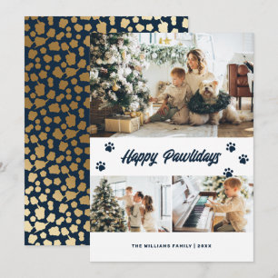 Cartes Pour Fêtes Annuelles Elégant Blue Happy Pawlidays Gold Stars Photo
