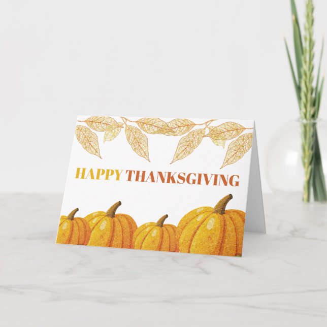 Cartes Pour Fêtes Annuelles Élégant Bon thanksgiving Citrouille de Parties sci (Devant)