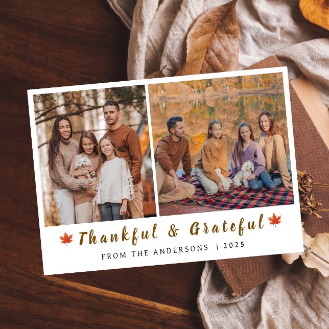 Cartes Pour Fêtes Annuelles Elégant Bon thanksgiving moderne Automne 2 Photo (Créateur téléchargé)
