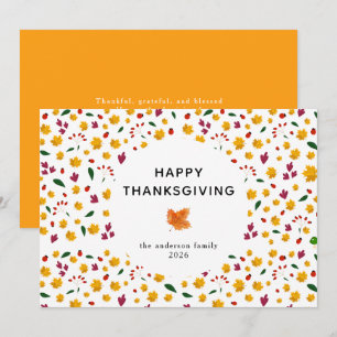 Cartes Pour Fêtes Annuelles Élégant Bon thanksgiving simple Feuilles d'automne