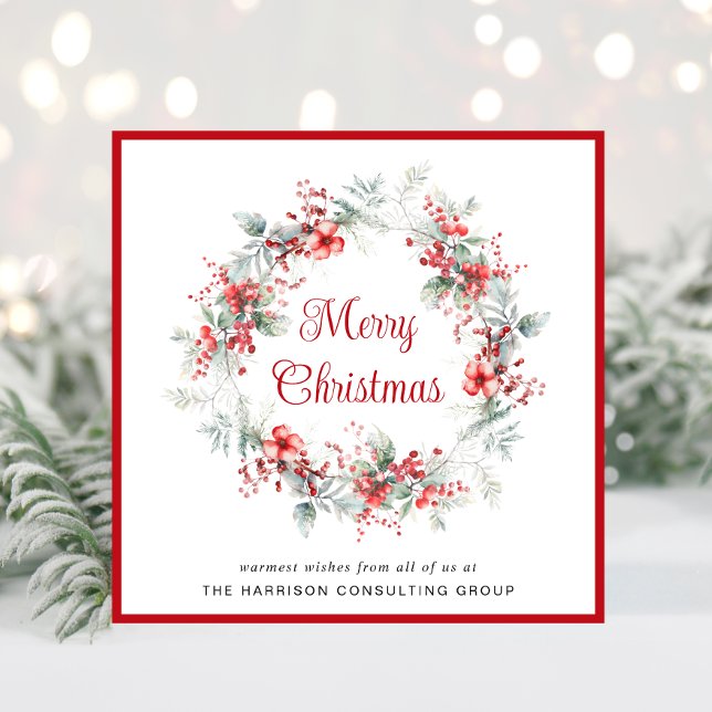 Cartes Pour Fêtes Annuelles Élégant Business QR Code Entreprise Noël (Spread the joy of the season and strengthen business relationships with our elegant holiday card)