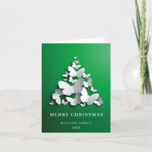 Cartes Pour Fêtes Annuelles Elegant Butterfly Monarch Christmas Tree Greeting