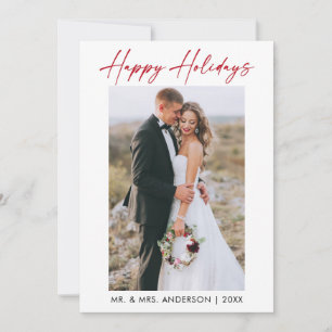Cartes Pour Fêtes Annuelles Élégant calligraphie rouge Encre Script Mariage ph