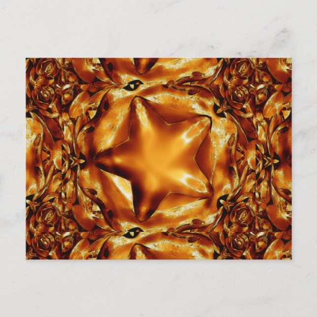 Cartes Pour Fêtes Annuelles Élégant Chic Cuivre Or Star de Noël (Devant)