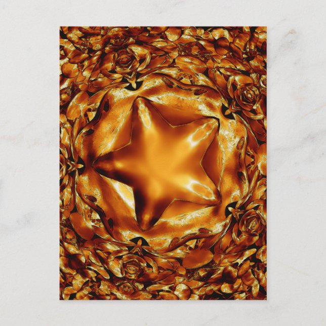 Cartes Pour Fêtes Annuelles Élégant Chic Cuivre Or Star de Noël (Devant)