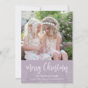 Cartes Pour Fêtes Annuelles Élégant Chic Lavender Floral Photo Noël