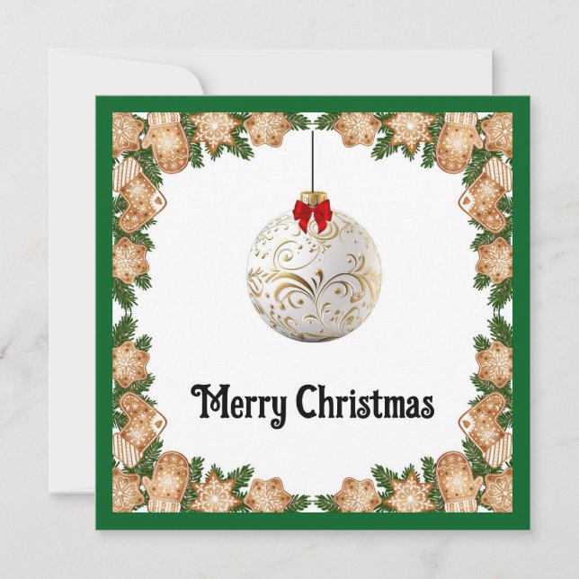 Cartes Pour Fêtes Annuelles Élégant Chic Rustique Coloré Joyeux Balle de Noël (Devant)
