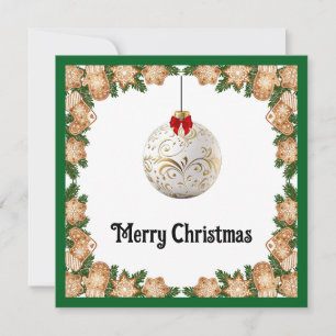Cartes Pour Fêtes Annuelles Élégant Chic Rustique Coloré Joyeux Balle de Noël