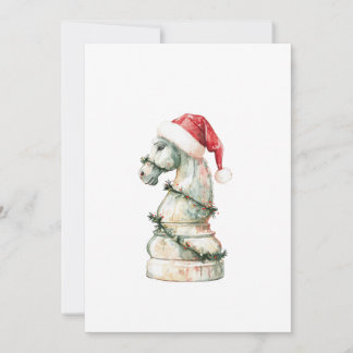 Cartes Pour Fêtes Annuelles Elegant Christmas Chess Card – Watercolor Knight