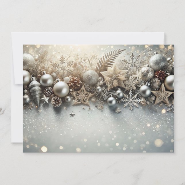 Cartes Pour Fêtes Annuelles Elegant Christmas Glitter with Silver Highlights (Devant)