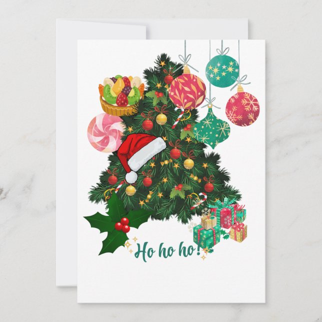 Cartes Pour Fêtes Annuelles Elegant Christmas Tree Greeting Card | Festive  (Devant)