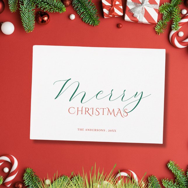 Cartes Pour Fêtes Annuelles Elegant classic calligraphy script christmas Card (Créateur téléchargé)