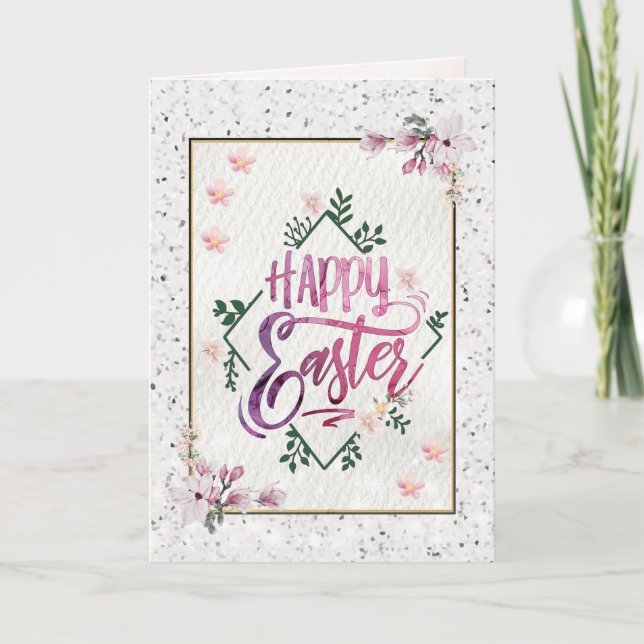 Cartes Pour Fêtes Annuelles Élégant classique Joyeux jour de Pâques (Devant)